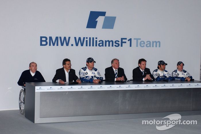 Frank Williams, Dr Mario Theissen, Mark Webber, Patrick Head, Sam Michael, Antonio Pizzonia and Nick