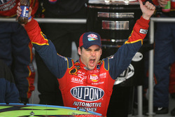 Victory lane: race winner Jeff Gordon celebrates