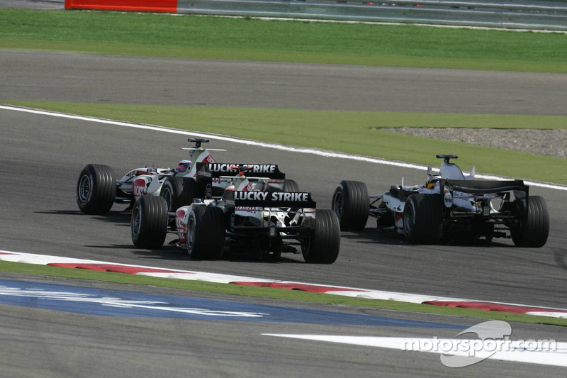 Takuma Sato, Jenson Button y Pedro de la Rosa