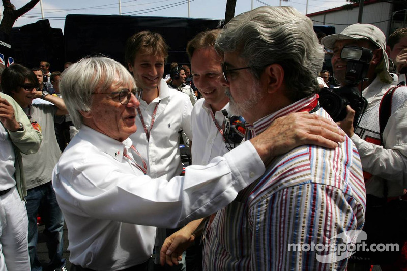 Bernie Ecclestone mit George Lucas