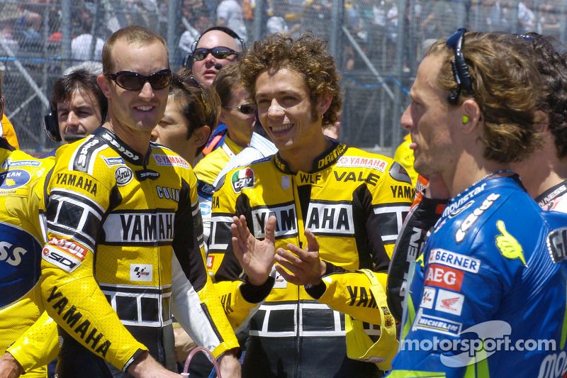 Colin Edwards, Valentino Rossi y Sete Gibernau