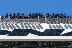 Spotters watch over practice