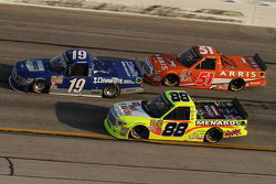 Tyler Reddick, Brad Keselowski Racing Ford, Matt Crafton, ThorSport Racing Toyota, Daniel Suarez, Kyle Busch Motorsports Toyota
