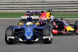 Marcus Ericsson, Sauber F1 Team y Daniel Ricciardo, Red Bull Racing