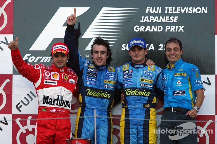 2006: 1. Fernando Alonso, 2. Felipe Massa, 3. Giancarlo Fisichella