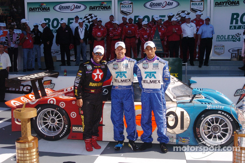 DP Podium: Winners Scott Pruett, Juan Pablo Montoya, Salvador Duran