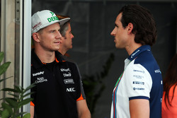 Nico Hülkenberg, Sahara Force India F1, mit Adrian Sutil, Williams-Ersatzfahrer