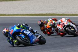 Maverick Viñales, Team Suzuki MotoGP, Danilo Petrucci, Pramac Racing Ducati et Stefan Bradl, Forward Racing Yamaha
