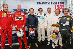 Pilotos en el desfile de leyendas, Gerhard Berger, Christian Danner; Jean Alesi; Nelson Piquet; Ricc