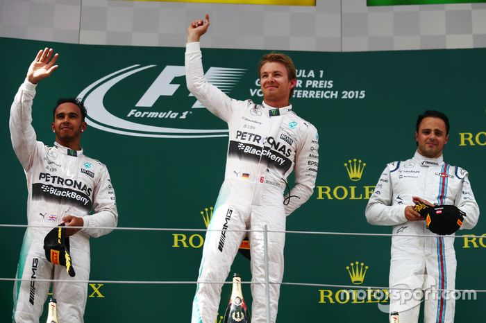 2015: 1. Nico Rosberg, 2. Lewis Hamilton, 3. Felipe Massa