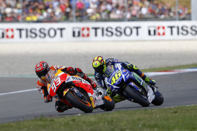 Marc Marquez, Repsol Honda Team and Valentino Rossi, Yamaha Factory Racing