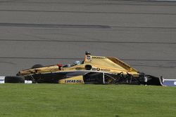 Ryan Briscoe, Schmidt Peterson Motorsports Honda en un fuerte accidente