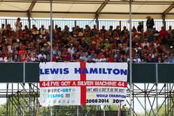 A flag from Lewis Hamilton, Mercedes AMG F1 fans