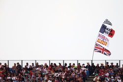 Fans and flags in the grandstand