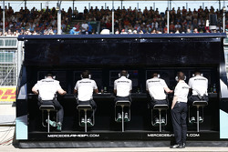 Le muret des stands Mercedes AMG F1 Team