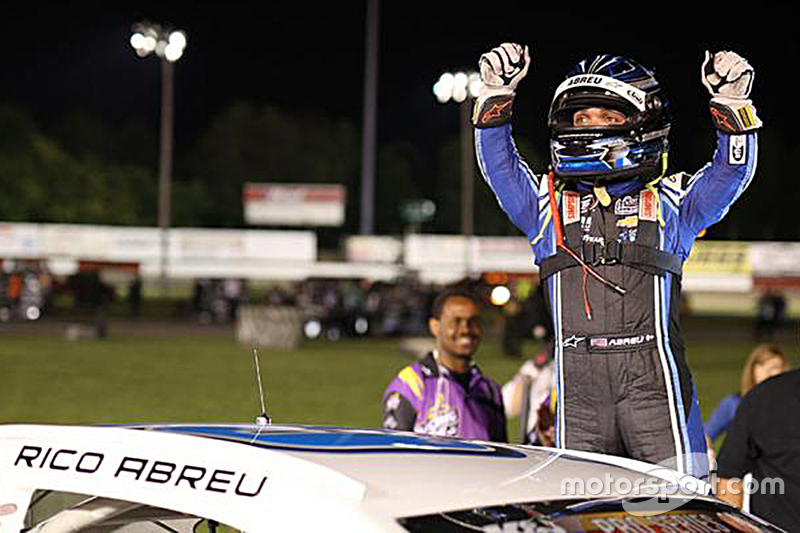 Race winner Rico Abreu celebrates