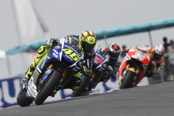 Valentino Rossi y Jorge Lorenzo, Yamaha Factory Racing, con Dani Pedrosa, Repsol Honda Team