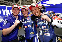 Polesitters Katsuyuki Nakasuga, Pol Espargaro, Bradley Smith
