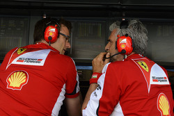 James Allison, Ferrari technical director, with Maurizio Arrivabene, Ferrari team principal