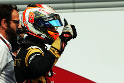 Romain Grosjean, Lotus F1 Team celebra