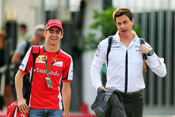 Esteban Gutierrez, Ferrari Test and Reserve Driver with Toto Wolff, Mercedes AMG F1 Shareholder and Executive Director