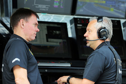 Alan Permane, Lotus F1 Team Trackside Operations Director with Paul Seaby, Lotus F1 Team Team Manager