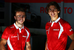 Will Stevens, Manor F1 Team avec son équipier Roberto Merhi, Manor F1 Team