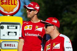 Kimi Raikkonen, Ferrari and team mate Sebastian Vettel, Ferrari 