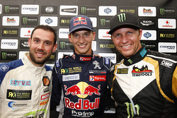 Podium : Le vainqueur Timmy Hansen, Team Peugeot-Hansen, le deuxième Petter Solberg, SDRX Citroën DS3 RX, et le troisième Jean-Baptiste Dubourg
