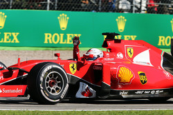 Sebastian Vettel, Ferrari celebrates his second position