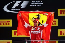 Podium: second place Sebastian Vettel, Ferrari