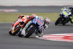 Jorge Lorenzo, Yamaha Factory Racing; Marc Marquez, Repsol Honda Team; Valentino Rossi, Yamaha Facto