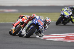 Jorge Lorenzo, Yamaha Factory Racing y Marc Márquez, Repsol Honda Team y Valentino Rossi, Yamaha Fac