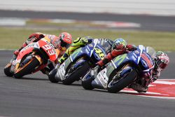 Jorge Lorenzo, Valentino Rossi, Yamaha Factory Racing e  Marc Marquez, Repsol Honda Team