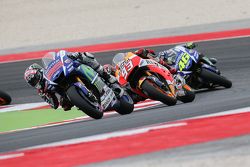 Jorge Lorenzo, Yamaha Factory Racing y Marc Márquez, Repsol Honda Team y Valentino Rossi, Yamaha Fac