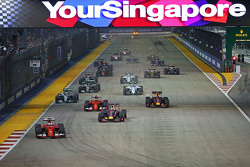 Sebastian Vettel, Ferrari SF15-T mène au départ