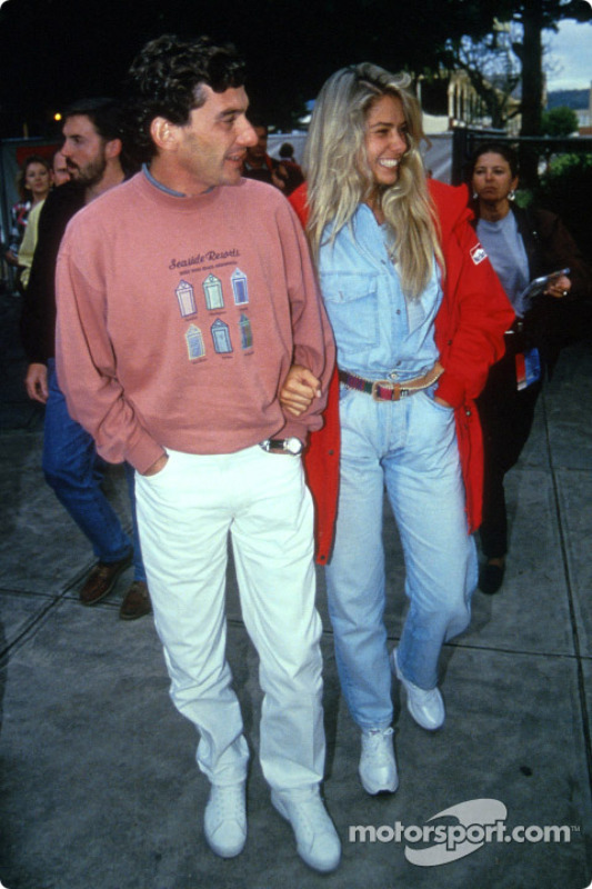 Ayrton Senna with his girlfriend Adriane Galisteu