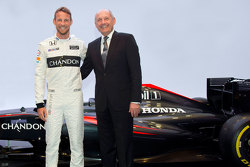 Jenson Button, McLaren et Ron Dennis, Président Exécutif de McLaren