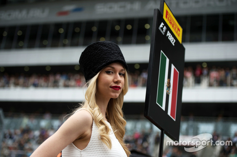 Grid girl for Sergio Perez, Sahara Force India F1