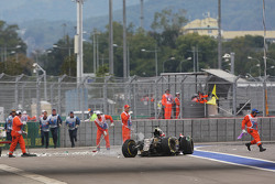 Lotus de Romain Grosjean após acidente