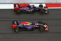 Daniel Ricciardo, Red Bull Racing et Carlos Sainz, Scuderia Toro Rosso