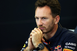 Christian Horner, Red Bull Racing Director de equipo en la Conferencia de prensa FIA