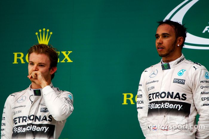 Nico Rosberg y Lewis Hamilton en el GP de Estados Unidos 2015