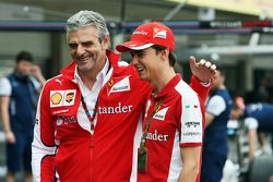 Maurizio Arrivabene, Ferrari Team Principal with Esteban Gutierrez, Ferrari Test and Reserve Driver