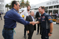 Carlos Slim Domit, Chairman of America Movil with Jean Todt, FIA President and Christian Horner, Red