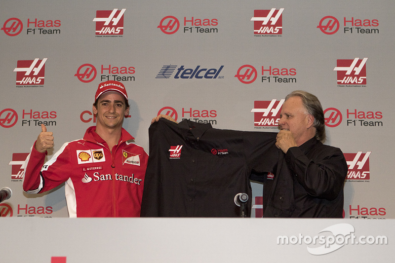 Esteban Gutiérrez, Haas F1 Team and Gene Haas, team owner