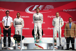 Podium: Race winner Nico Rosberg, Mercedes AMG F1 W06, second place Lewis Hamilton, Mercedes AMG F1 W06 and third place Valtteri Bottas, Williams FW37