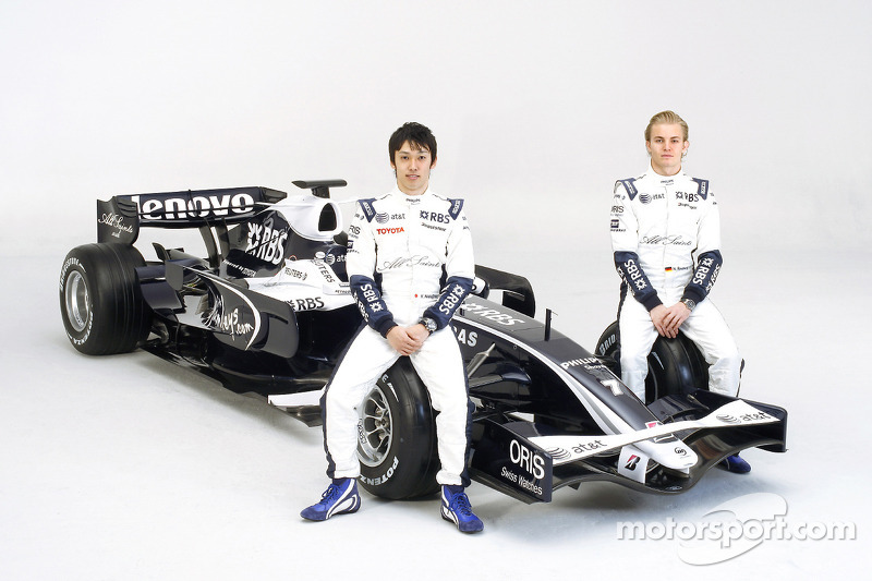 Kazuki Nakajima en Nico Rosberg met de nieuwe Williams FW30