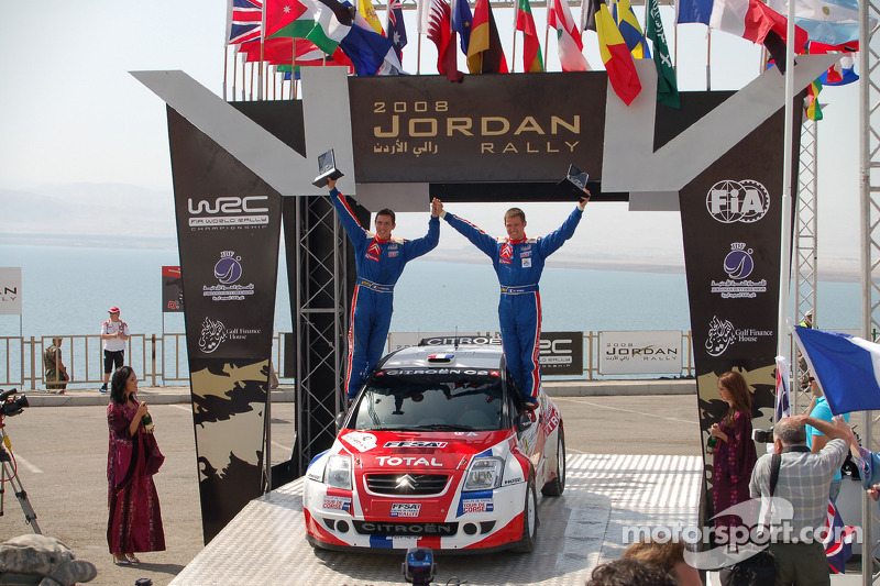 Podio: JWRC ganadores Sébastien Ogier y Julien Ingrassia, FFSA Citroen C2 S1600