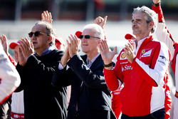 Maurizio Arrivabene, Team Principal Scuderia Ferrari, Piero Ferrari e Sergio Marchionne, Ferrari President and CEO of Fiat Chrysler Automobiles